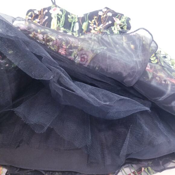 Mac Duggal Floral Embroidery Fit and Flare  Mini Dress Fairy-core Whimsical - Picture 10 of 11